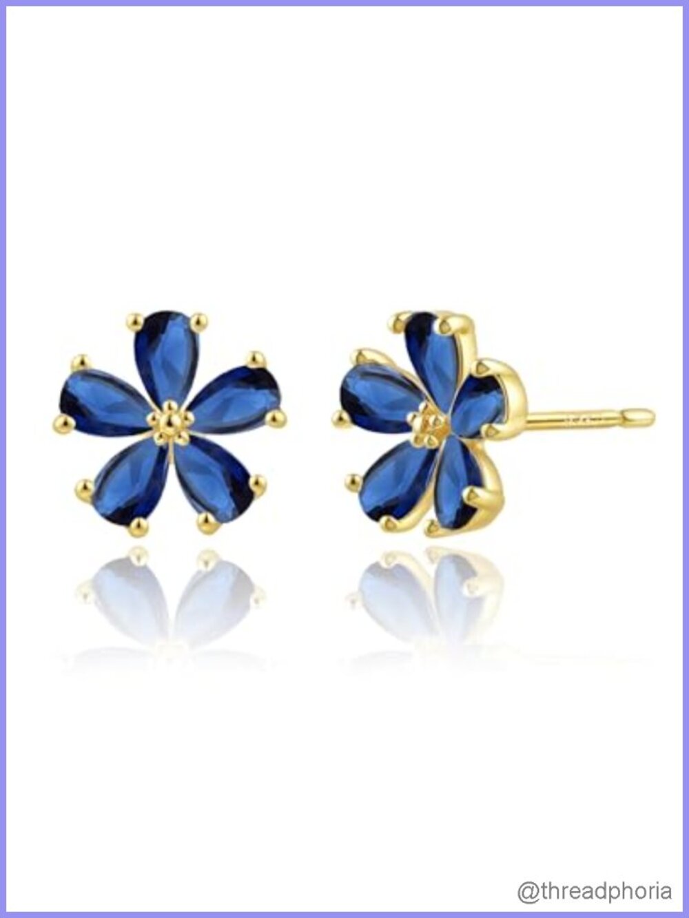 Sterling Silver Crystal Flower Stud Earrings Hypoallergenic 14k Gold Plated